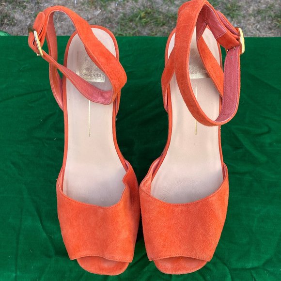 Dolce Vita Orange Suede Style Espedrilles Sandal Style Shoes women's size 10 - Picture 1 of 7